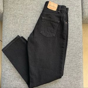 Black straight leg jeans